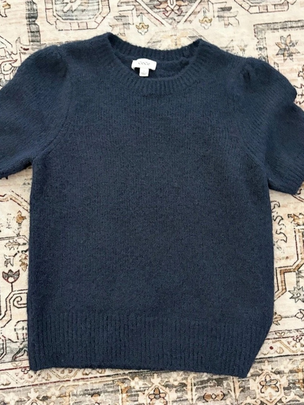 CeCe Fuzzy Crewneck Sweater